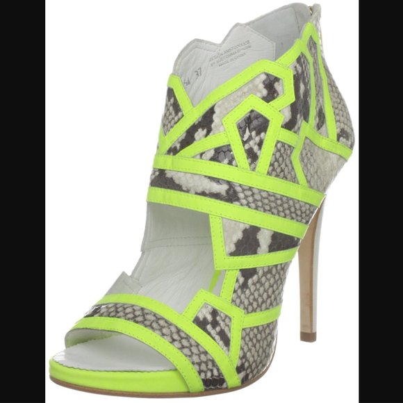 Suecomma Bonnie Leather Neon Snake Print Sandal 38 - Picture 1 of 10